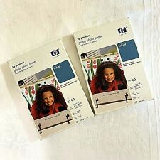 HP~Premium Glossy PHoto paper lot of 2 ea. 60 sheets-total 120 #Q1989A 4 X 6  picture