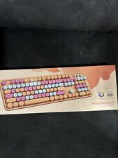 Retro Typewriter Wired Keyboard, Round Keycap, Orange/Pink/Blue GEEZER SK-623 picture