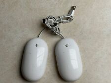 LOT OF TWO Genuine Apple A1152 USB Wired Mighty Mouse White EMC 2058 iMac Mac picture