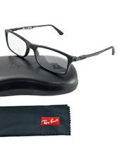 Ray Ban NEW Matte Black Rectangle Frames Metal Mens 56-17-150 Eyeglasses RX7017 picture