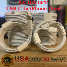 5/10X Lot 6FT PD Fast Charger USB-C to iPhone Cable For iPhone 13 12 11 8 Cord picture