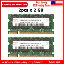 2pcs 2GB (4GB) Hynix RAM Laptop Memory PC2-5300 DDR2 667Mhz 200pin 5300 Non-ECC picture