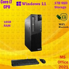 Windows 11 Pro Lenovo i7 1TB SSD 16GB RAM WiFi BT Computer Desktop PC Office21 picture