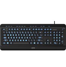 Azio KB505U Vision Large Print Backlit Wired Keyboard - Black picture