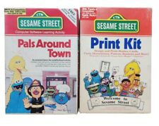 IBM Tandy Apple IIe Vintage Sesame Street Print Kit & Pals Around Town Software picture