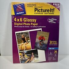 Avery 4x6 Glossy Digital Photo Paper Clean Edge Photo Free Software 12Sheets NEW picture