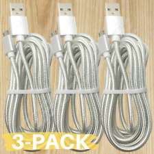 3-Pack Heavy Duty Micro USB Fast Charger Data Cable Cord For Samsung Android Lot picture