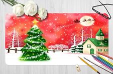 3D Red Starry Sky Christmas Eve Tree  9 Non-slip Office Desk Mouse Mat Game picture