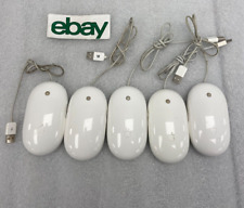 LOT OF 5 Apple A1152 White Mouse USB Wired Optical Mouse Genuine OEM Free S/H picture