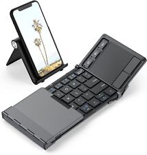 iClever Folding Mini Keyboard IC-BK08 Bluetooth USB w/ Trackpad Portable Gray picture