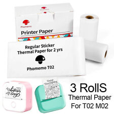 3 Rolls Self-Adhesive White Thermal Paper 50mm for Phomemo M02/M03/M04S/M04S picture