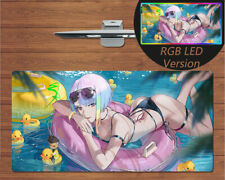 Anime RGB LED Large Mouse Pad Cyberpunk Edgerunners Lucy Gaming Mat picture