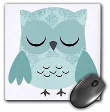 3dRose Cute Blue Damask Owl MousePad picture