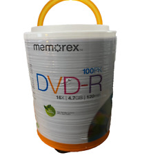 Memorex 32020034420 16X DVD-R (100 PK), 100 pack DVD-R Tote New Recordable Media picture