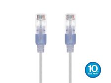 SlimRun Cat6A Ethernet Patch Cable Network RJ45 Stranded UTP 30AWG 5ft White 5pk picture