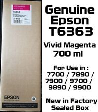 Genuine Epson T6363 Vivid Magenta Ink Cartridge Stylus Pro 9890 9900 7700 *2021* picture