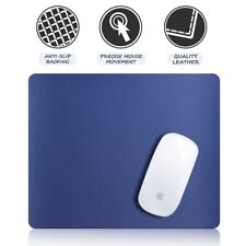 Anti-Slip Leather Mouse Pad For Laptop Computer PC Gaming Laser Mouse - Blue picture