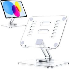 Acrylic Tablet Stand Holder with 360 Rotating Base, Foldable Adjustable Trans... picture