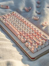 Kawaii Pink Bear PBT Keycaps 130 pcs Keys MOA For Mahjong Sound Hifi Keyboard picture