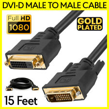 15 FT DVI Extension Cable DVI-D Male to Female Cord Extender Monitor Display picture