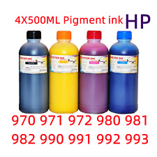 4X500ML Pigment Ink For HP 970 971 972 980 981 982 990 991 992 refillable carts picture