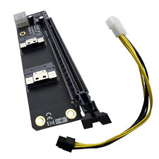 SlimSAS 8i x2 to PCIe4.0 x16 Slot Adapter SFF8654 Riser Card GEN4 for Network. picture
