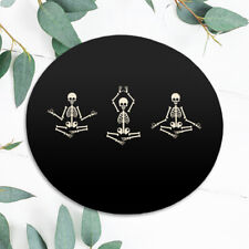 Horror Skeleton Yoga Funny Skull Mouse Pad Mat Office Desk Table Accessory Gift picture