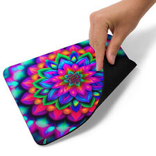 Colorful Mandala Mouse Pad – Neon Flower Hippie Design, Non-Slip, Ergonomic picture