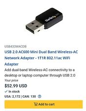StarTech USB 2.0 AC600 Mini Dual Band Wireless-AC Network Adapter picture