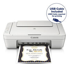 Wired All-in-One Color Inkjet Printer [USB Cable Included], White picture