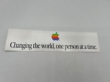 Vintage 1980s Apple Macintosh Computer Slogan Decal Sticker Rainbow Logo picture