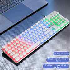 Wired Retro Typewriter Style Keyboard 104 Keys With Colorful Lighting picture