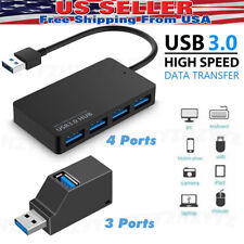 USB 3.0 Hub 4-Port Adapter Charger Data SLIM Super Speed PC Mac Laptop Desktop picture