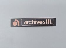 ARCHIVES III - Vintage Computer Label, Rare Tag, Sticker, New Old Stock picture