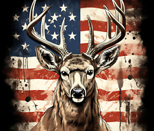 RUSTIC AMERICAN FLAG BUCK DEER OLD GLORY USA HUNTING COMPUTER MOUSE PAD  9 x 7 picture