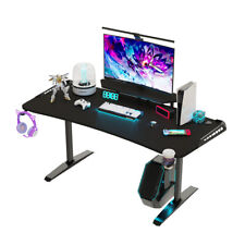 Extra Large Gaming Desk PC Computer Table Workstation RGB w/ Monitor Shelf & Pad picture