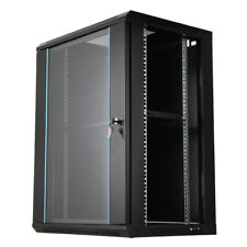 15U Wall Mount Network Server Cabinet for 19”IT A/V Equipment Lockable Glass Doo picture