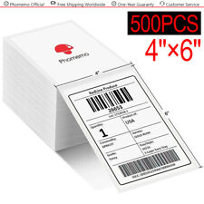 Phomemo 4 x 6 Fan-fold 500pcs Direct Thermal Shipping Label Adhesive Paper picture