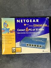 NIB Netgear EN106 Blue 4-Port 10 Mbps Ethernet Hub NEW picture