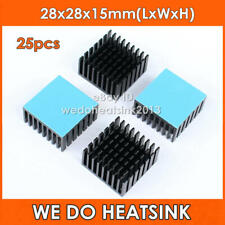 25Pcs/lot Aluminum 28mm x 28mm x 15mm Black Heatsink Radiator With Thermal Pad picture