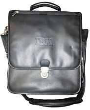 Bellino IBM Travel Bag Black Genuine Leather Messenger Laptop Bag Carrying Case picture