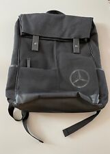 Mercedes Black Roll Top Laptop Canvas Leather Backpack picture