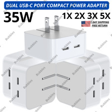 35W Dual Type C Fast Power Adapter US Plug For Google Android iPhone 14 13 12 11 picture