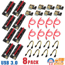 8Pack VER009S PCI-E Riser Card PCIe 1x to 16x USB 3.0 Data Cable Bitcoin Mining picture