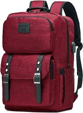 HFSX Laptop Backpack Women Men College Backpacks Bookbag Vintage Wine Red  picture