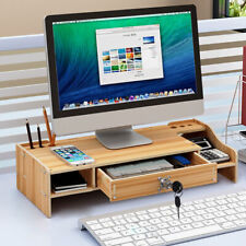 Wood Monitor Riser with Drawer Computer/Laptop/PC Stand for Desk Organizer New picture