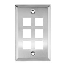 Construct Pro 6-Port Keystone Stainless Steel Wall Plate (Silver) picture