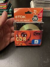 TDK Data CD-R Disc 5 Pack NEW 21 Min CD-R Digital Cameras MP3 Players CD-RW Driv picture