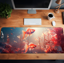 Underwater Deskmat, Aesthetic marine mouse pad, Pink Home Decor, Water Desk Art picture