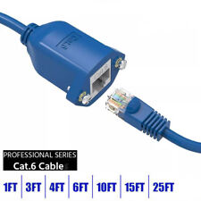 1-25FT CAT6 RJ45 Male to Female Network LAN Ethernet Panel Mount Extension Cable picture